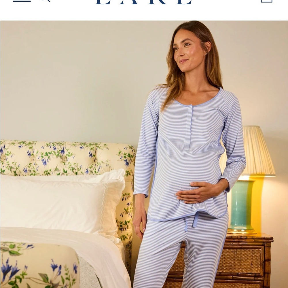 LAKE Pima Maternity pajama set size L in Hydrangea color .